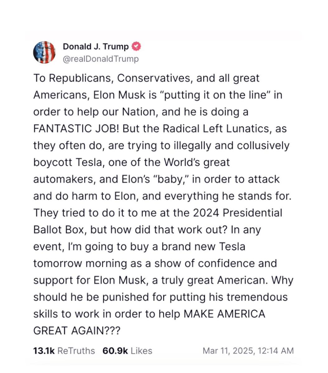 Donald Trump Truth Social post